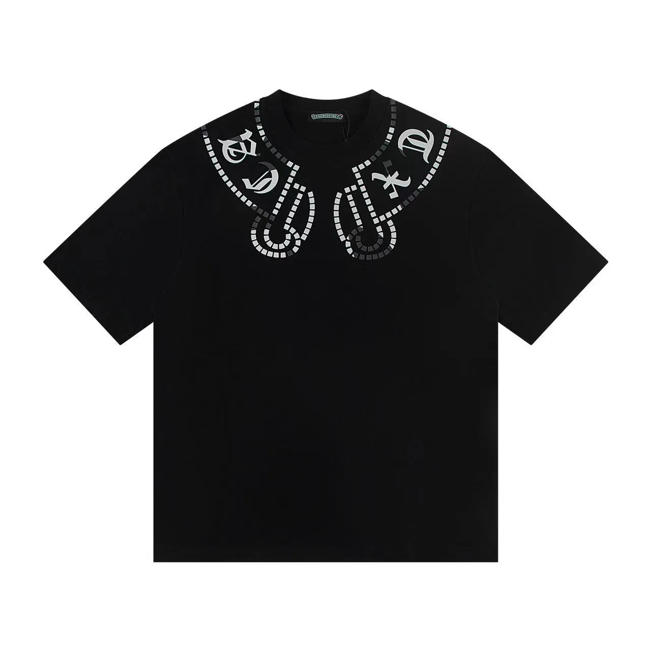 🅿️146 Style: 2025 new Croix Heart short-sleeved T-shirt Material: High version 300g double yarn combed cotton Size: S～XL Color: Black Style number: Z1014